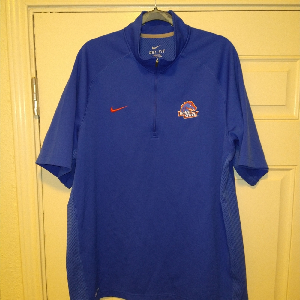 Nike Boise State Broncos 1/4 Zip Short Sleeve Pullover Men's sz XL